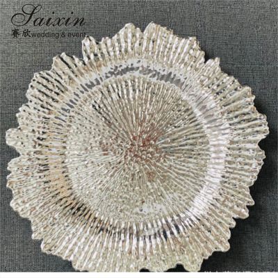 Cheap Wedding Decoration Supplies Acrylic Gold Charger Plate Wedding Plastic Charger Plate