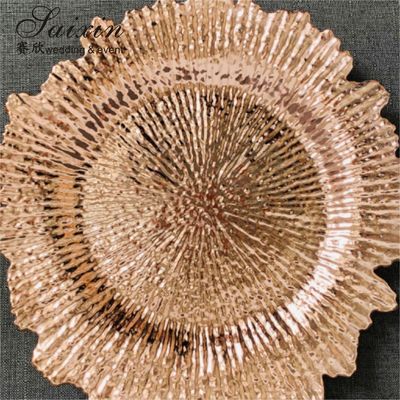 Cheap Wedding Decoration Supplies Acrylic Gold Charger Plate Wedding Plastic Charger Plate