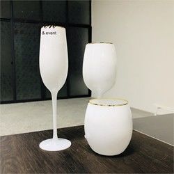 Gold Edge Clear Wine Champagne Water Glasses Party Personalised Wedding Glassware