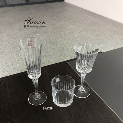 Dining Wedding Table Charger Plates Clear Cut Republic  Crystal  Wine Glass