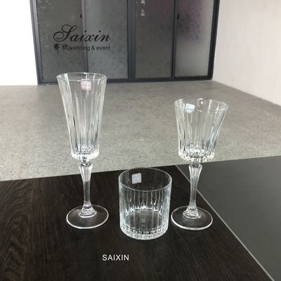 Dining Wedding Table Charger Plates Clear Cut Republic  Crystal  Wine Glass