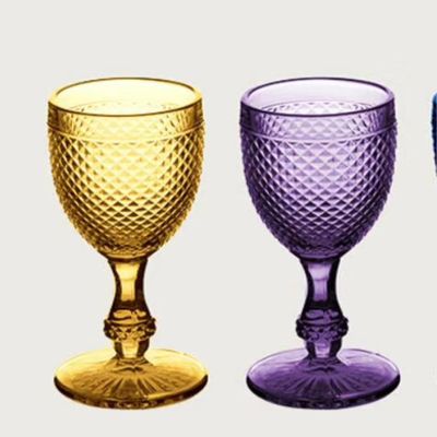 Hot Sale elegant Diamond Design Thick  White Wine Glasses For Wedding Event