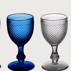 Hot Sale elegant Diamond Design Thick  White Wine Glasses For Wedding Event