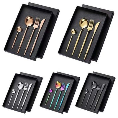 Wholesale elegant stainless steel gold knife spoon fork cutlery sets