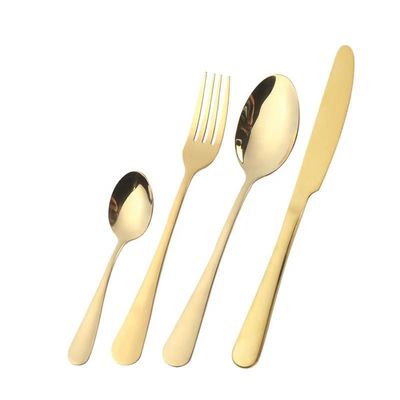 Wholesale set stainless steel gold  knife spoon fork cutlery sets for wedding event