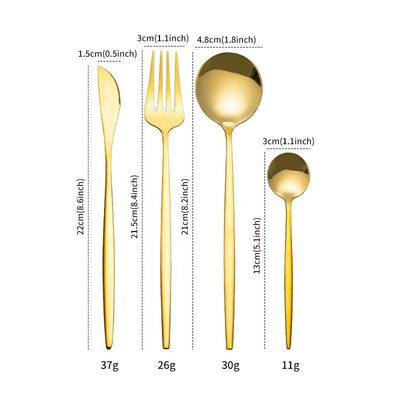 Wholesale set stainless steel gold  knife spoon fork cutlery sets for wedding event