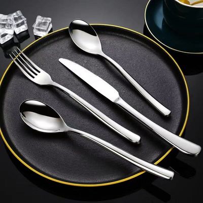 Wholesale set stainless steel gold  knife spoon fork cutlery sets for wedding event