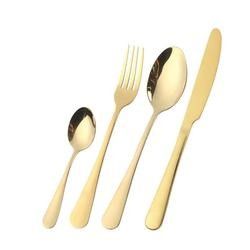Wholesale set stainless steel gold  knife spoon fork cutlery sets for wedding event