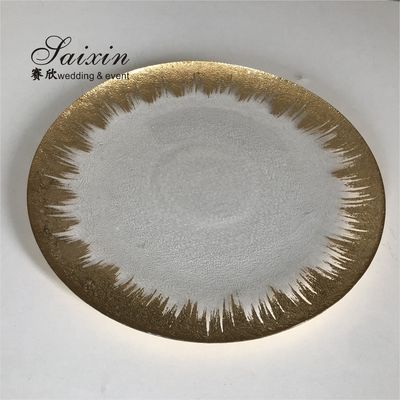 Break Resistant Round Glass Flat Charger Plate For Wedding Table Setting Disposable