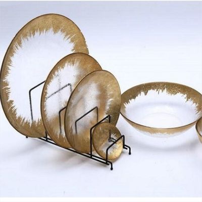 Break Resistant Round Glass Flat Charger Plate For Wedding Table Setting Disposable