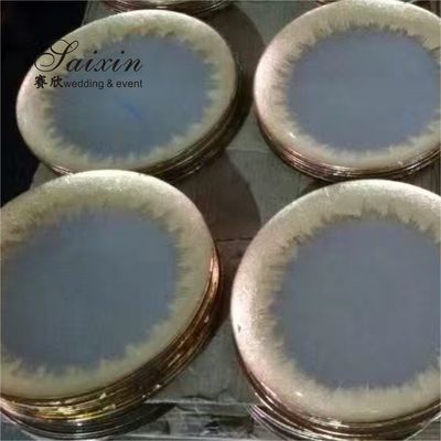 Break Resistant Round Glass Flat Charger Plate For Wedding Table Setting Disposable