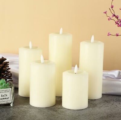 Hot sale good quality  real wax LED pillar candle for weddings