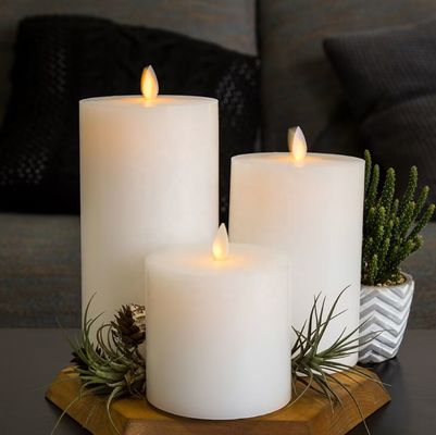 Hot sale good quality  real wax LED pillar candle for weddings