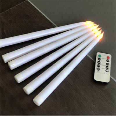 Factory wholesale remote control black LED acrylic plastic thin taper candles for Parties