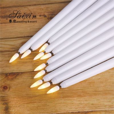 Factory wholesale remote control black LED acrylic plastic thin taper candles for Parties