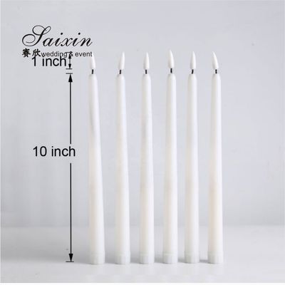 Factory wholesale remote control black LED acrylic plastic thin taper candles for Parties
