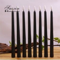 Factory wholesale remote control black LED acrylic plastic thin taper candles for Parties