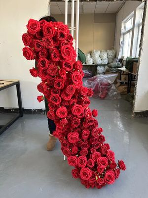 Wedding Decoration Supplies Custom Color Silk Wedding Floral Table Runner Sweetheart Table Artificial Flowers
