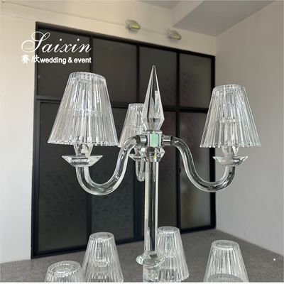 3 layer glass candelabra centerpieces 15 Arms Candle holders for wedding centerpieces