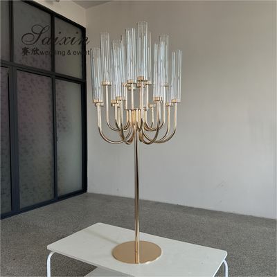 Factory Custom 20 Arms Gold Metal Candelabra For Event Decor