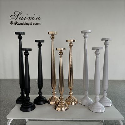 Factory Custom Different Colors Glass Jars Tall Metal Candlesticks For Wedding Centerpieces