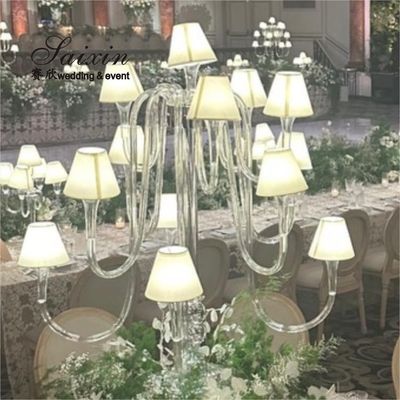 Crystal Candelarba With Shade Candle Holder For Centerpieces