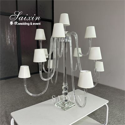 Crystal Candelarba With Shade Candle Holder For Centerpieces
