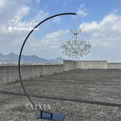 Hot sale 3 meter tall metal stand with 18 heads shiny crystal chandeliers