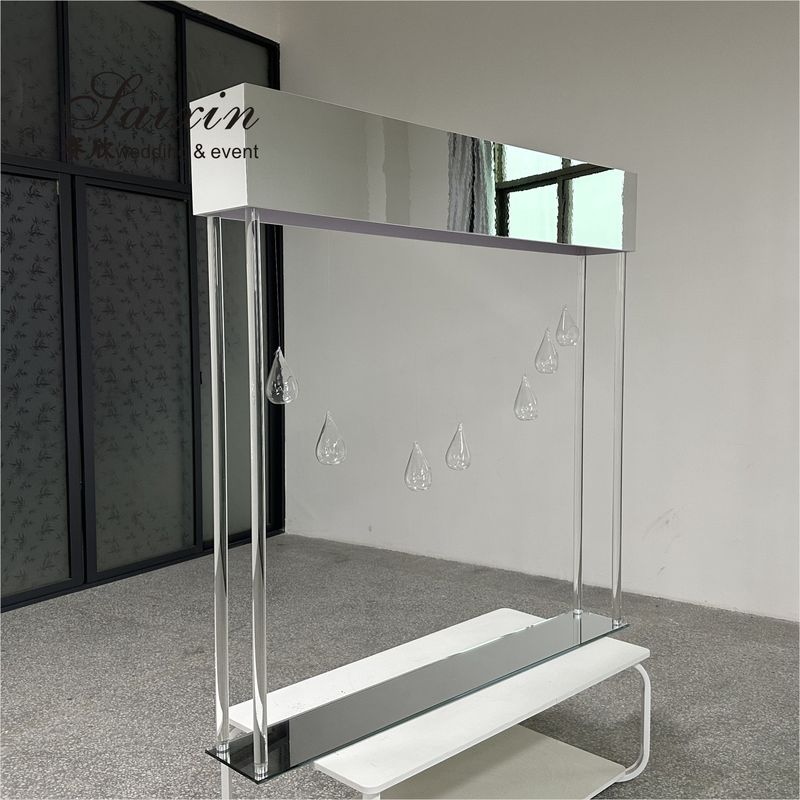 Wedding Crystal Flower Stand Centerpiece With Mirror Flower Holder 150cm