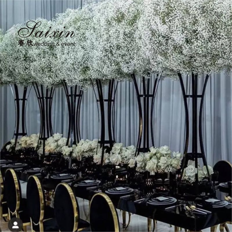 ZT-591 New wedding decor centerpieces tall iron black flower stand