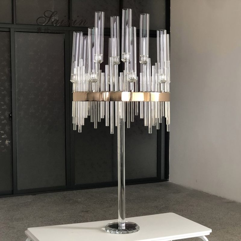 ZT- 435c large gold crystal candelabra wedding candelabras weddings table centerpieces decoration