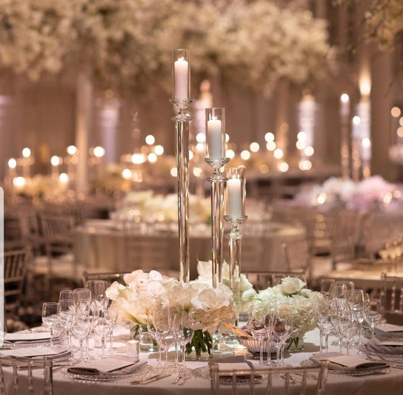 Clear Glass Pillar Candle Holders Wedding Table Center Pieces 115CM