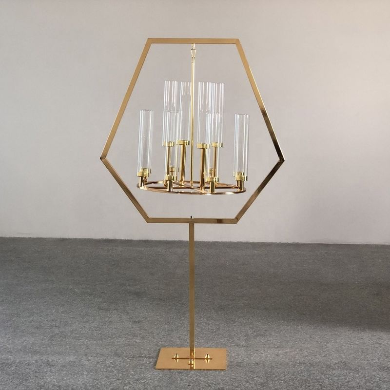 Candlestick Metal And Crystal Candelabra Chandelier Rectangular Tall 160CM