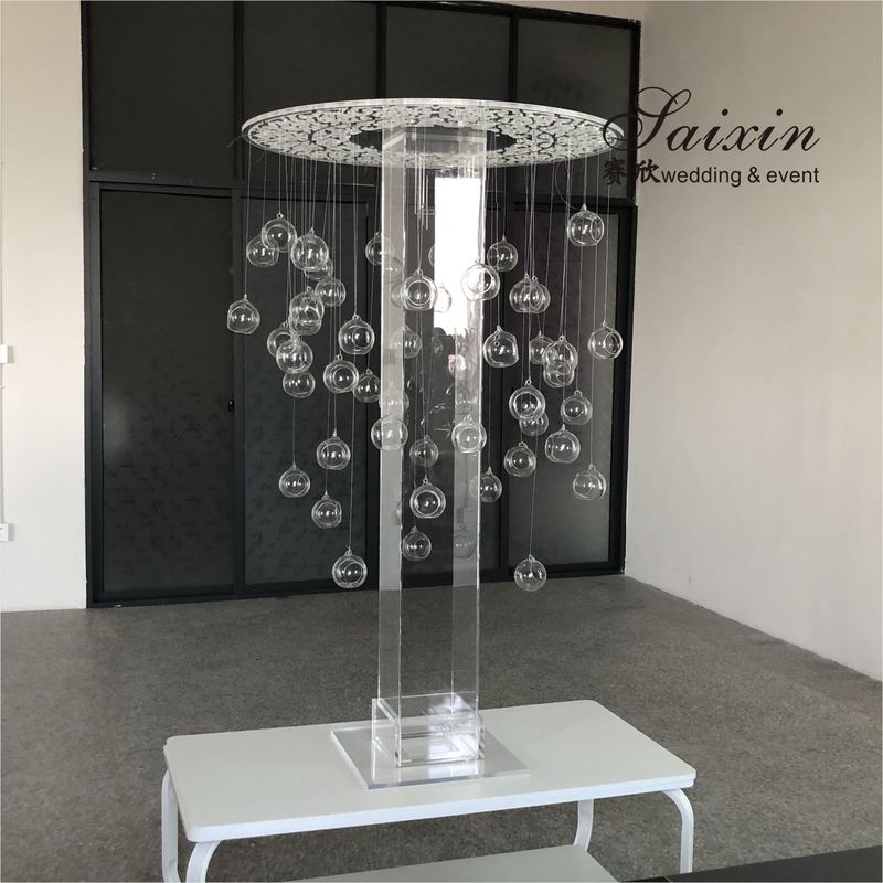 China wholesale wedding table decoration clear acrylic laser cut centerpiece candle support stands