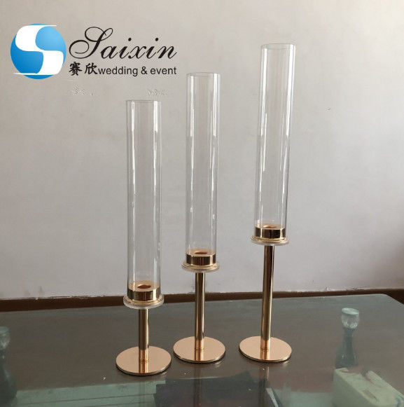 Gold Crystal Candle Holder Set Candlestick A Set Of 4 Pieces Champagne