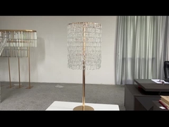 Neues Hochzeitszentrum Goldkerzenhalter Blumenstand mit Kristallketten